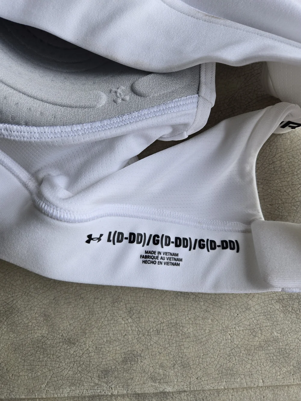Under Armour Sports Bra White Crisscross Logo Sports Bra Size L